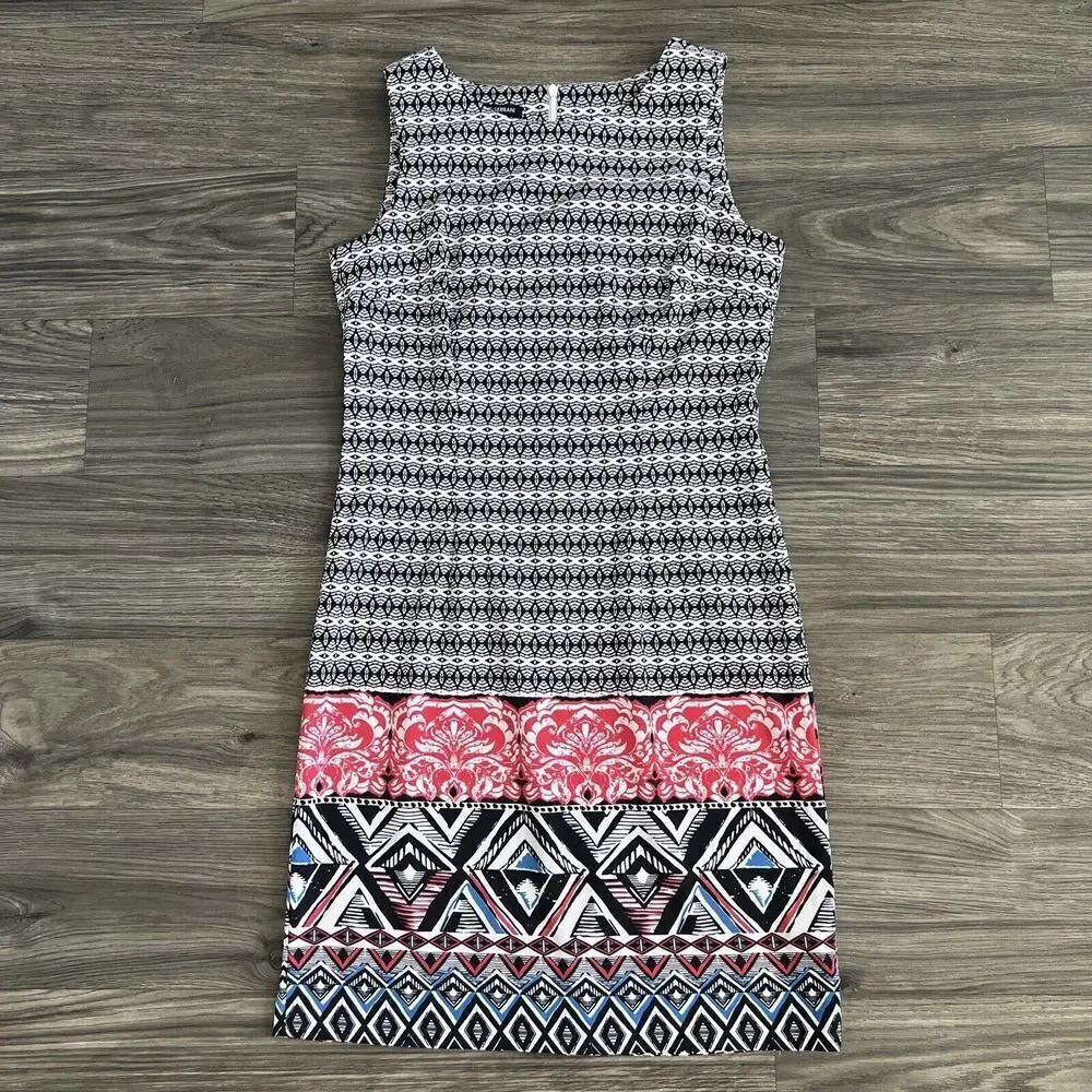 Mario Serrani Italy Sleeveless Geometric Shift Dress Size 6
